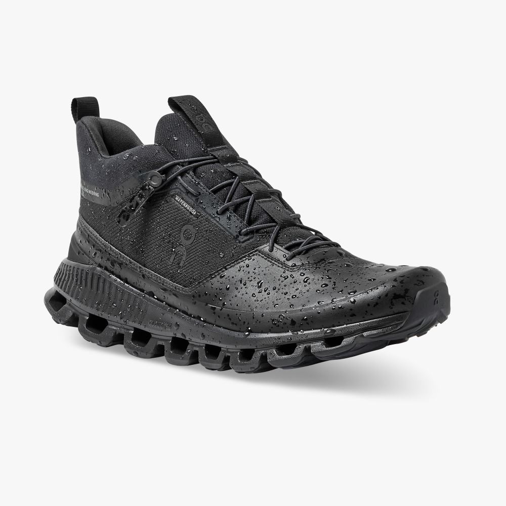 Men's On Running Cloud Hi Trainers Black | FLU3282MG