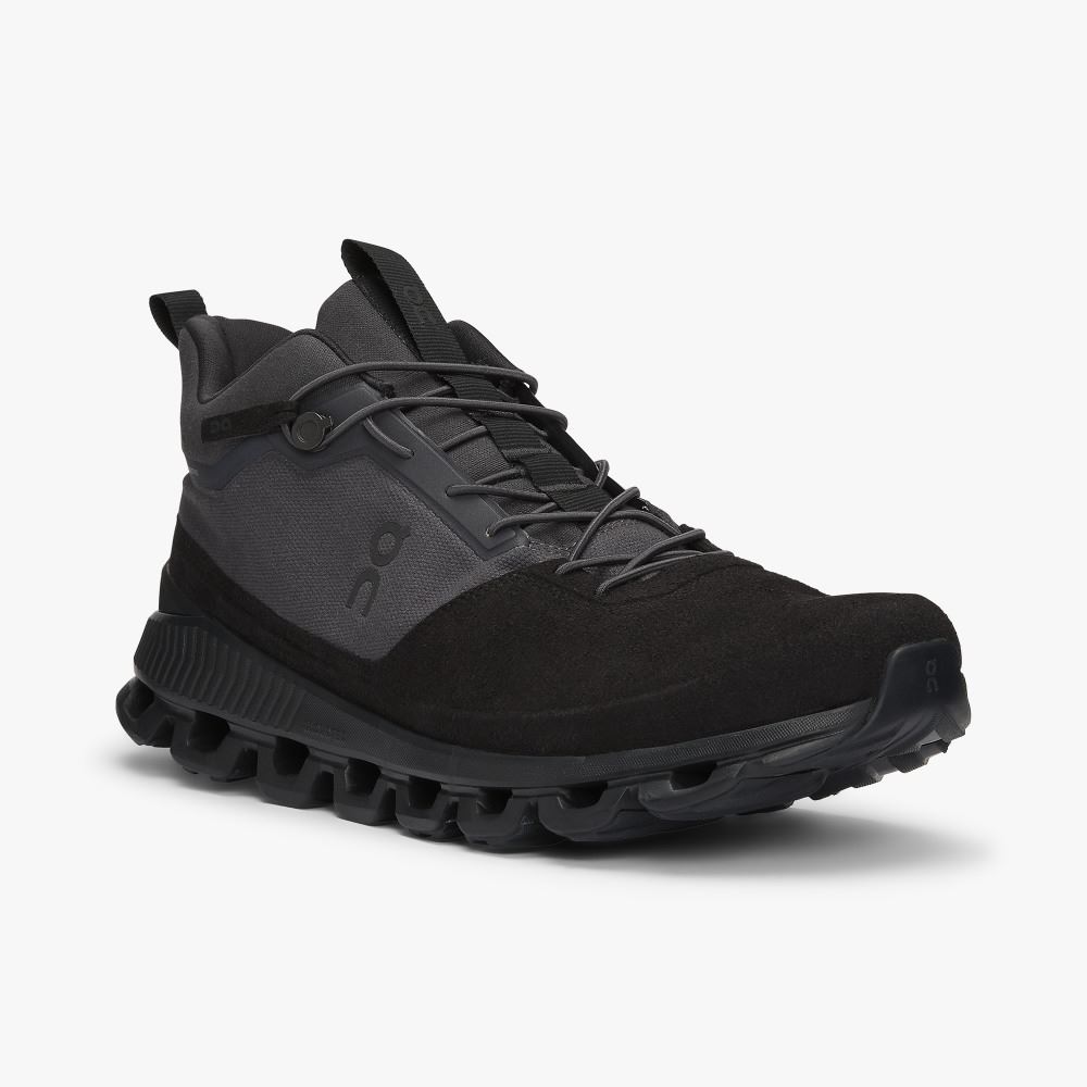 Men's On Running Cloud Hi Trainers Black Grey | UVG5893PI