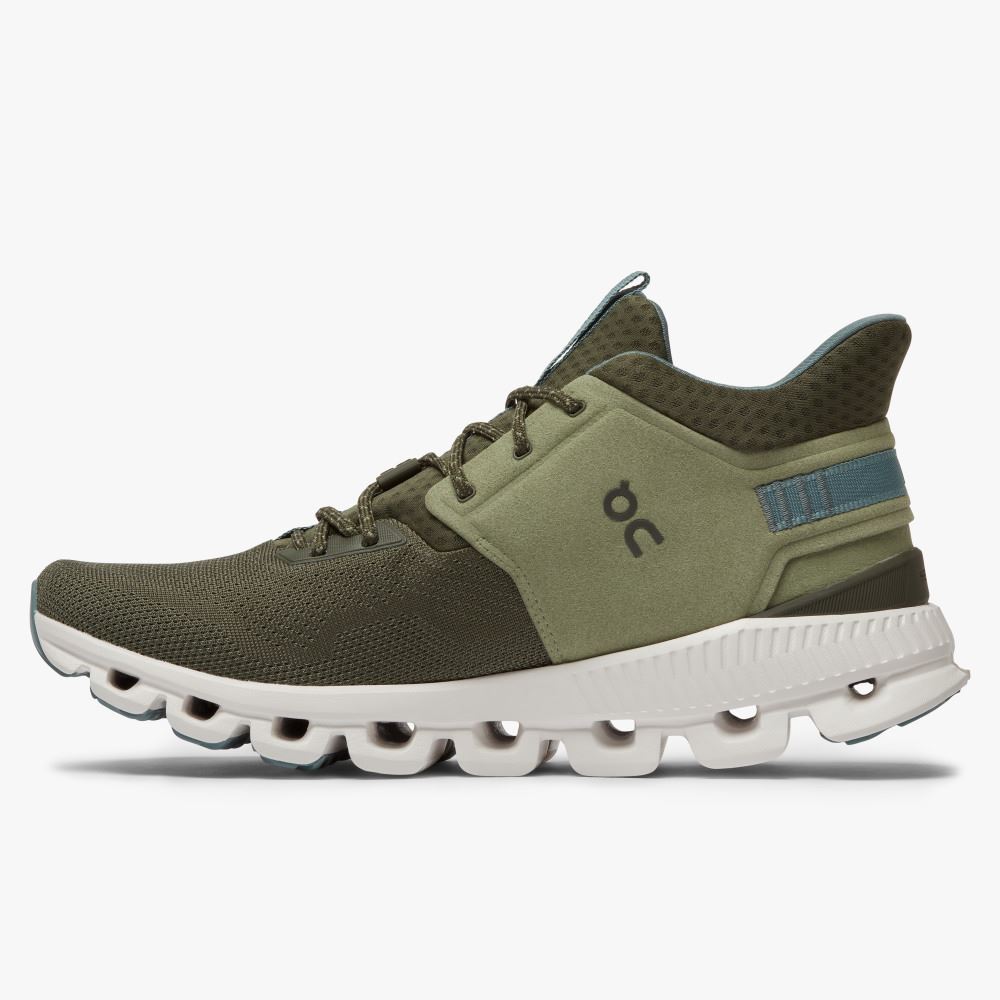 Men's On Running Cloud Hi Trainers Olive | VKX2984ZO