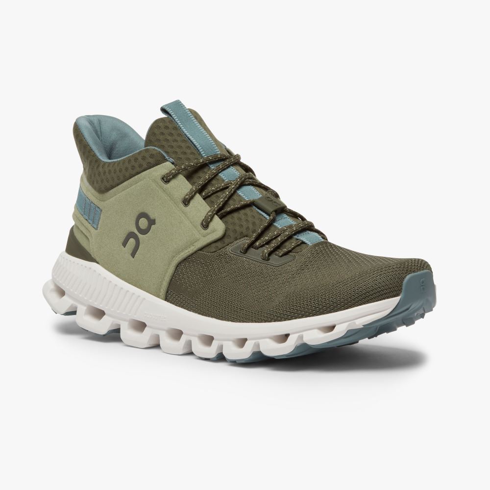 Men's On Running Cloud Hi Trainers Olive | VKX2984ZO