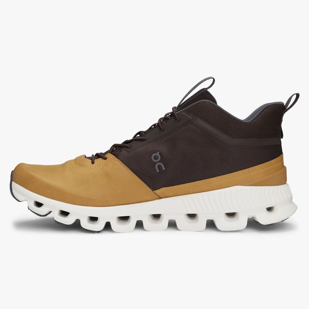 Men's On Running Cloud Hi Trainers Yellow Brown | SKS1783ZR