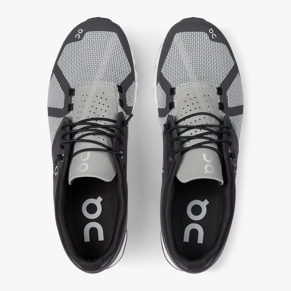 Men's On Running Cloud Trainers Black Grey | TML4537RN