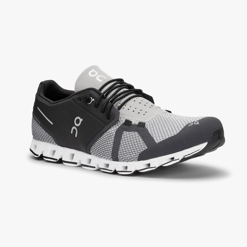 Men's On Running Cloud Trainers Black Grey | TML4537RN