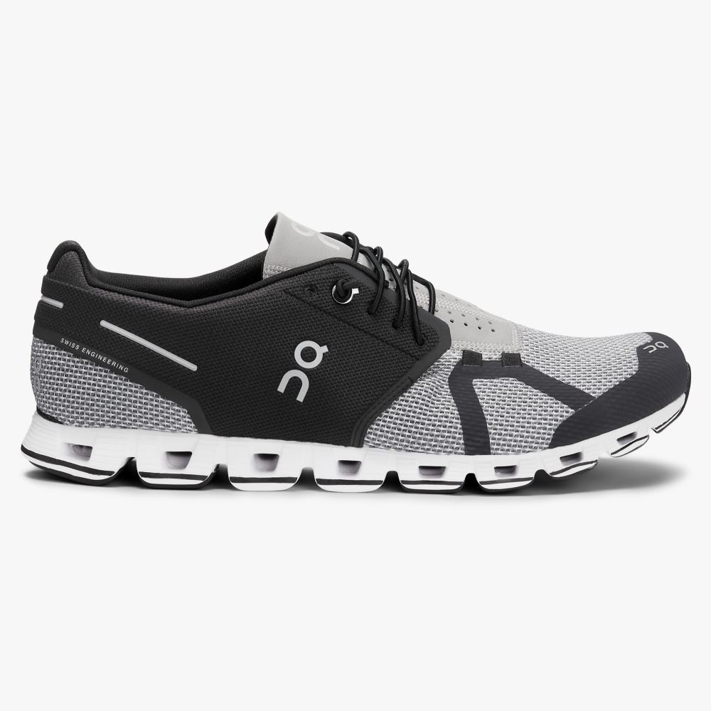 Men\'s On Running Cloud Trainers Black Grey | TML4537RN