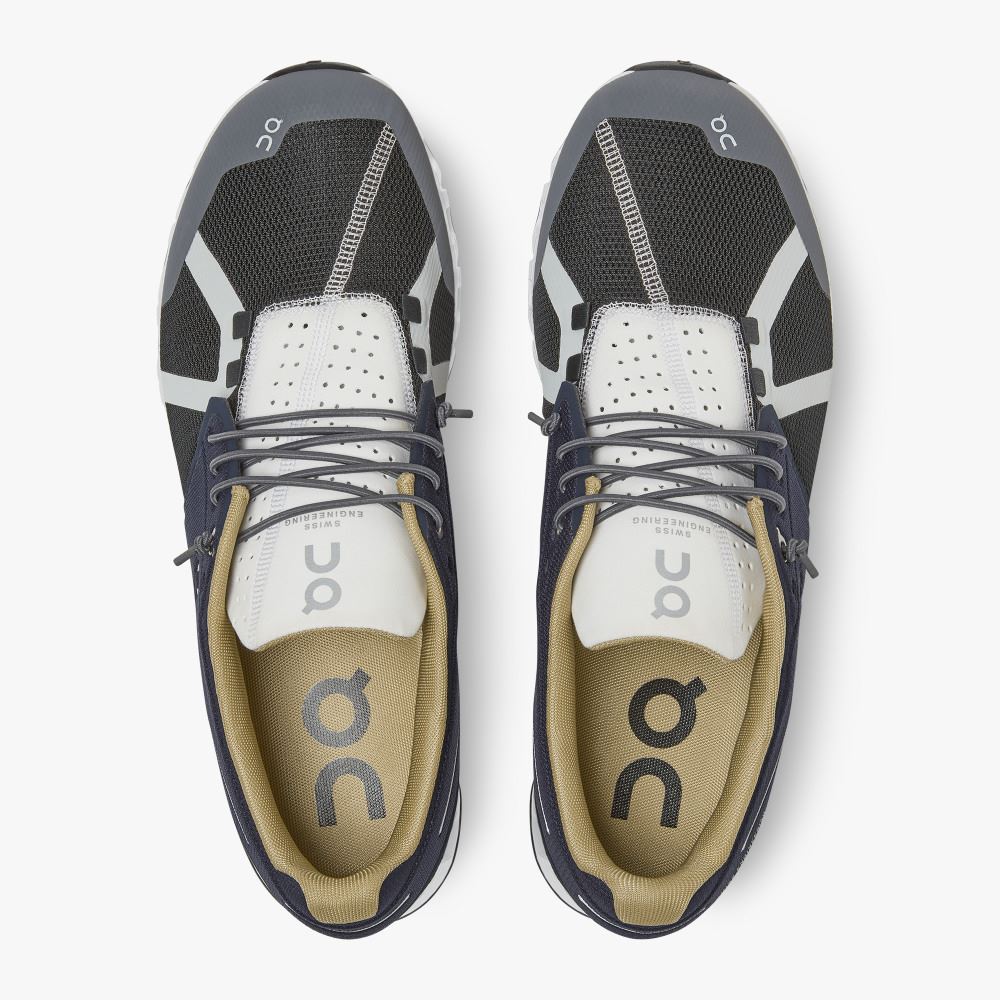 Men's On Running Cloud Trainers Navy Black | RVO1935HP