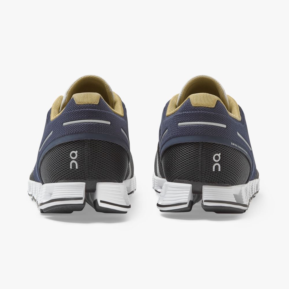 Men's On Running Cloud Trainers Navy Black | RVO1935HP