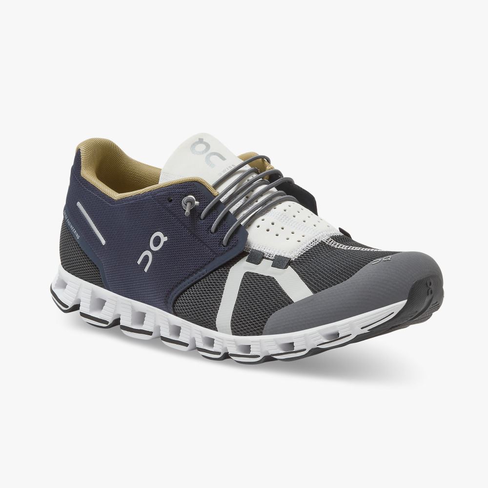 Men's On Running Cloud Trainers Navy Black | RVO1935HP