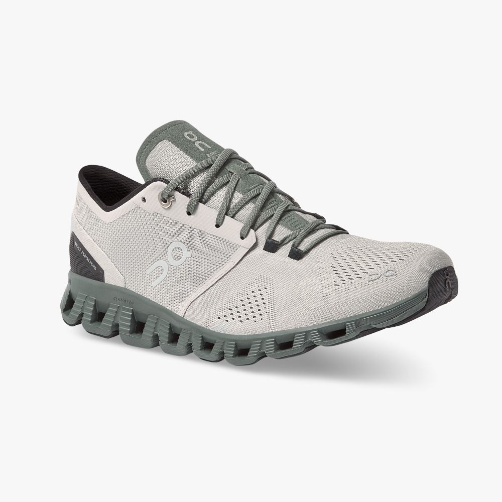 Men's On Running Cloud X Road Running Shoes Grey | UWZ2787BP