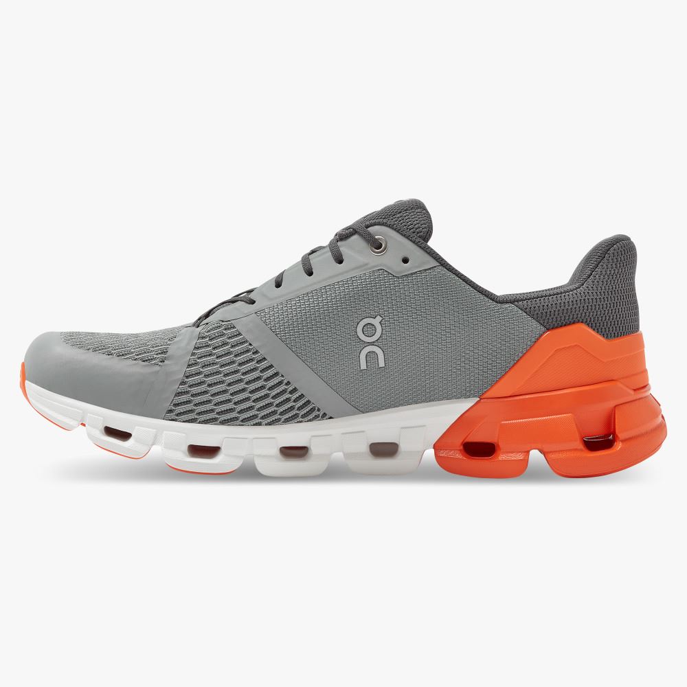 Men's On Running Cloudflyer Road Running Shoes Grey Orange | YEN9073GD