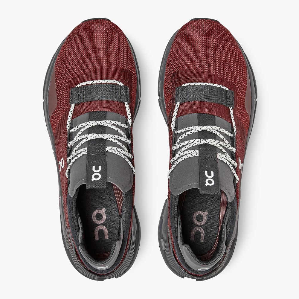 Men's On Running Cloudnova Trainers Burgundy | MXX914GN