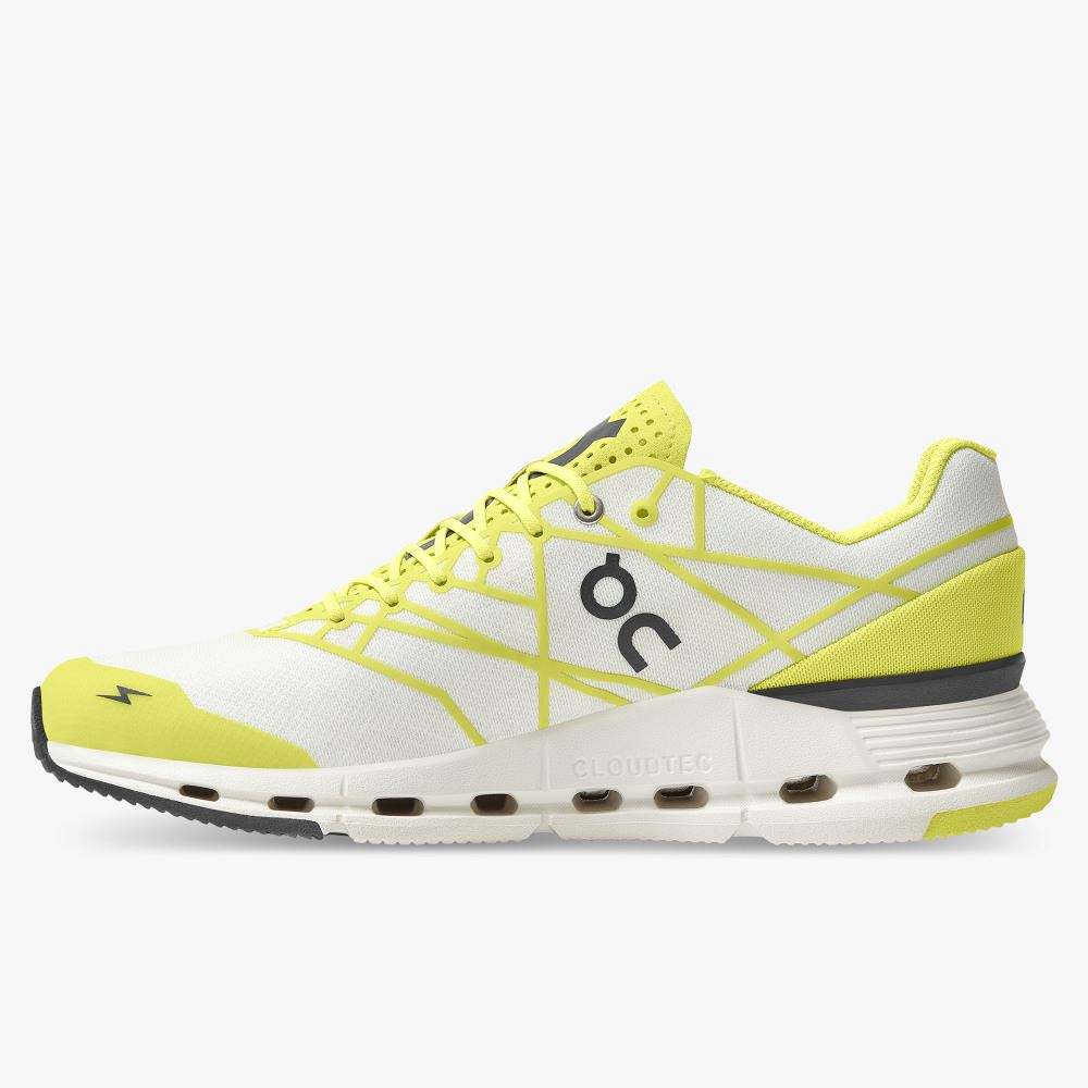 Men's On Running Cloudnova Trainers White Yellow | WPU3836CR