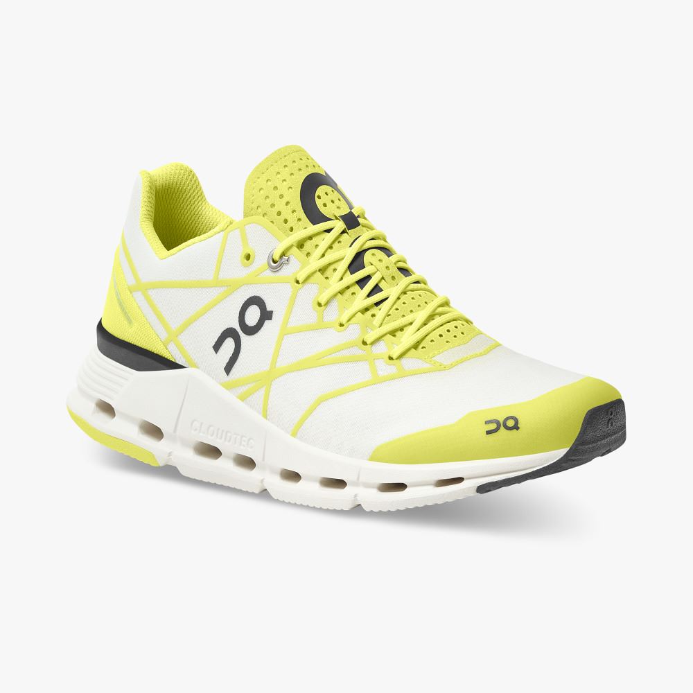 Men's On Running Cloudnova Trainers White Yellow | WPU3836CR