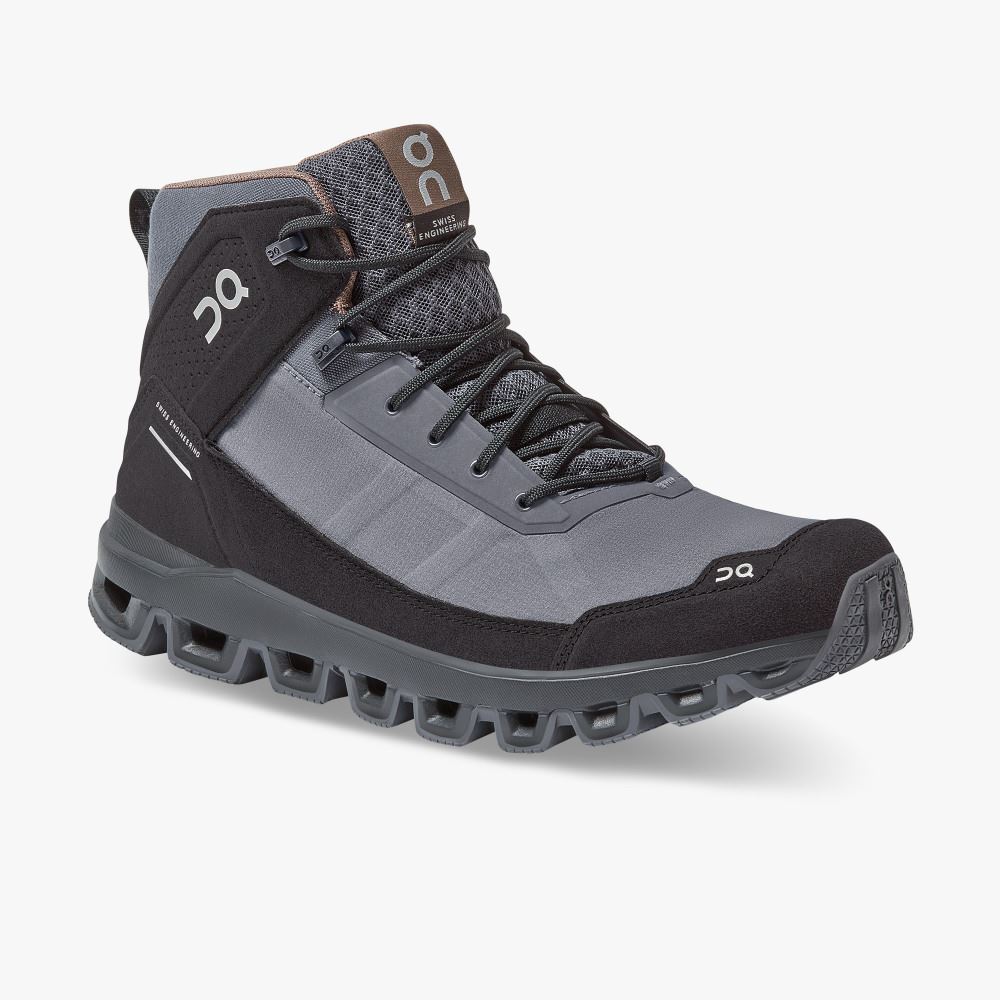 Men's On Running Cloudridge Hiking Shoes Black Grey | XQL3576EF