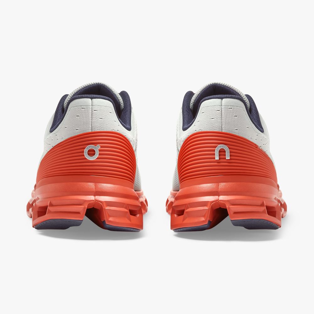 Men's On Running Cloudstratus Road Running Shoes White Coral | DLQ7342RT