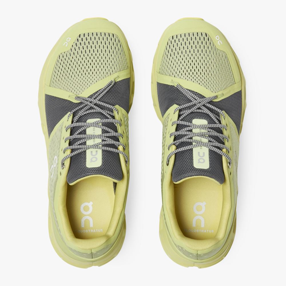 Men's On Running Cloudstratus Road Running Shoes Yellow | MPV3374SG