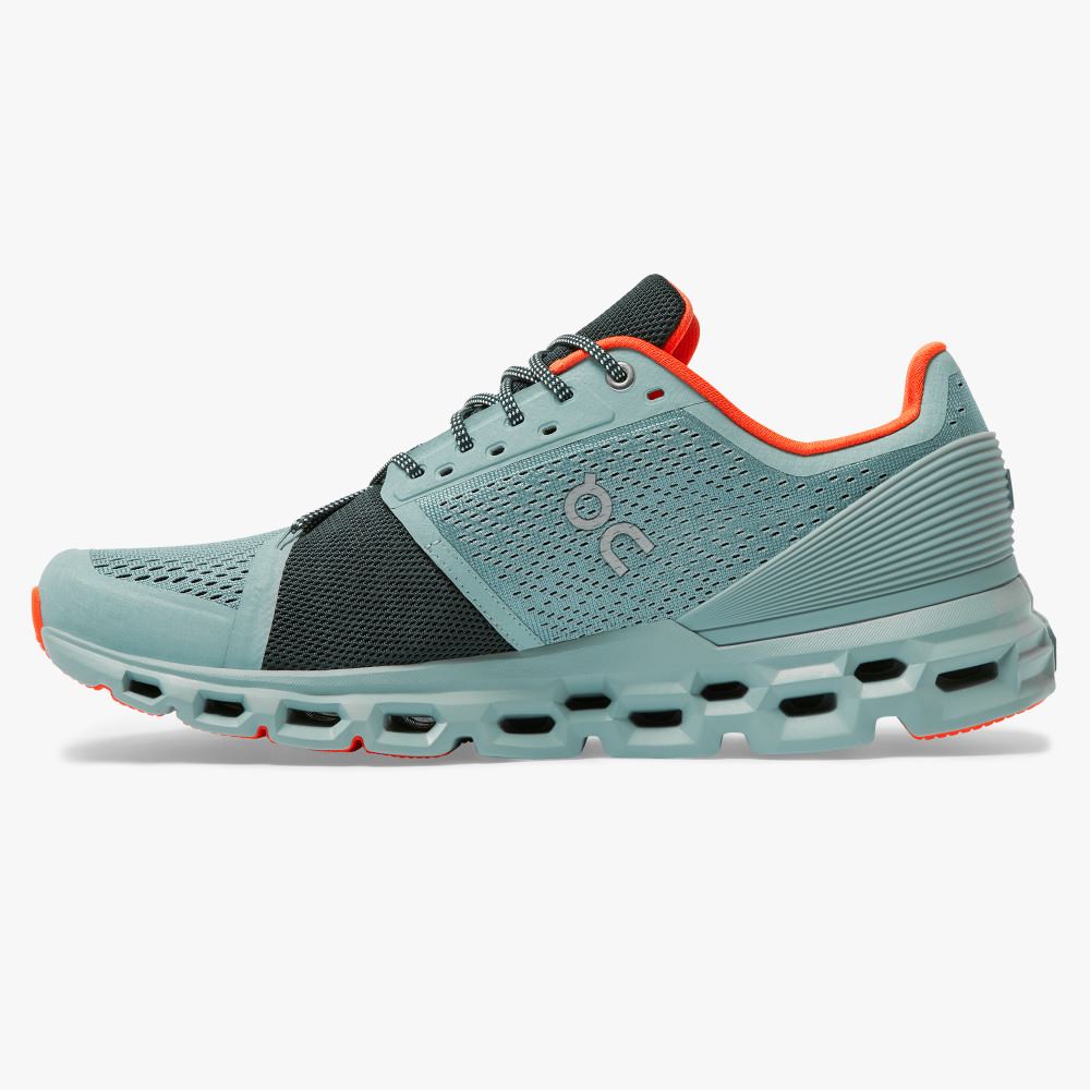 Men's On Running Cloudstratus Road Running Shoes Turquoise | ROK8521AK