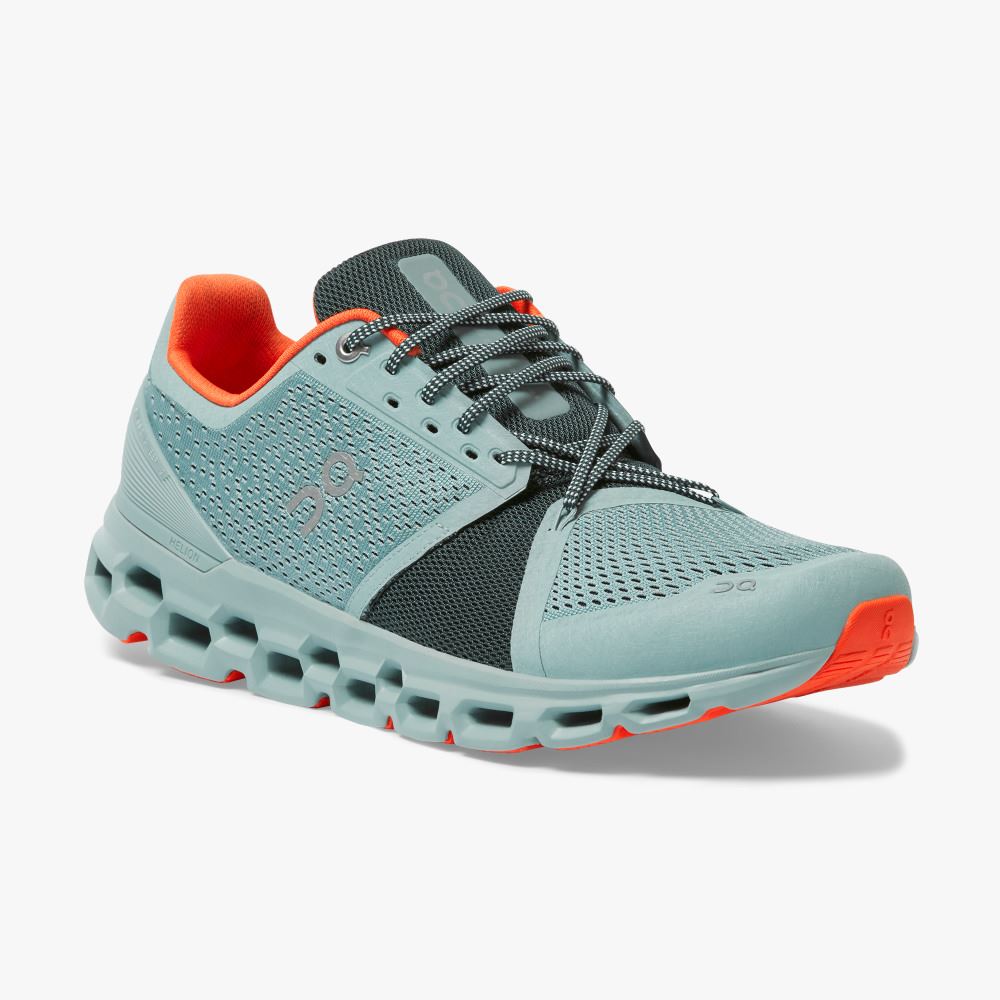 Men's On Running Cloudstratus Road Running Shoes Turquoise | ROK8521AK