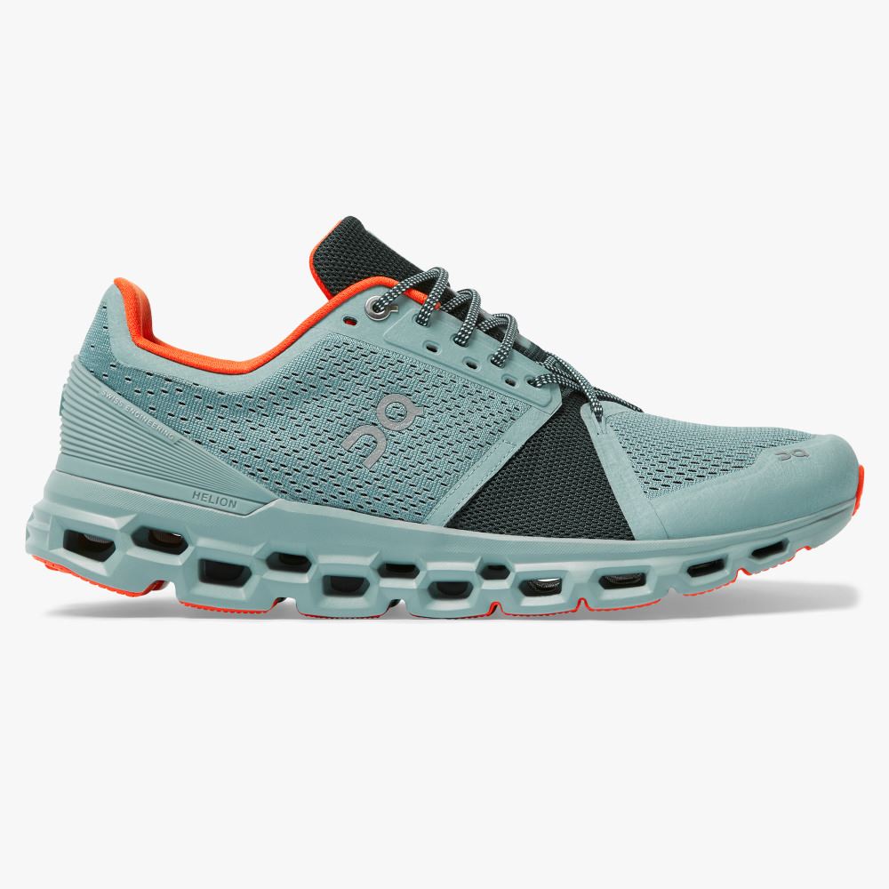 Men\'s On Running Cloudstratus Road Running Shoes Turquoise | ROK8521AK