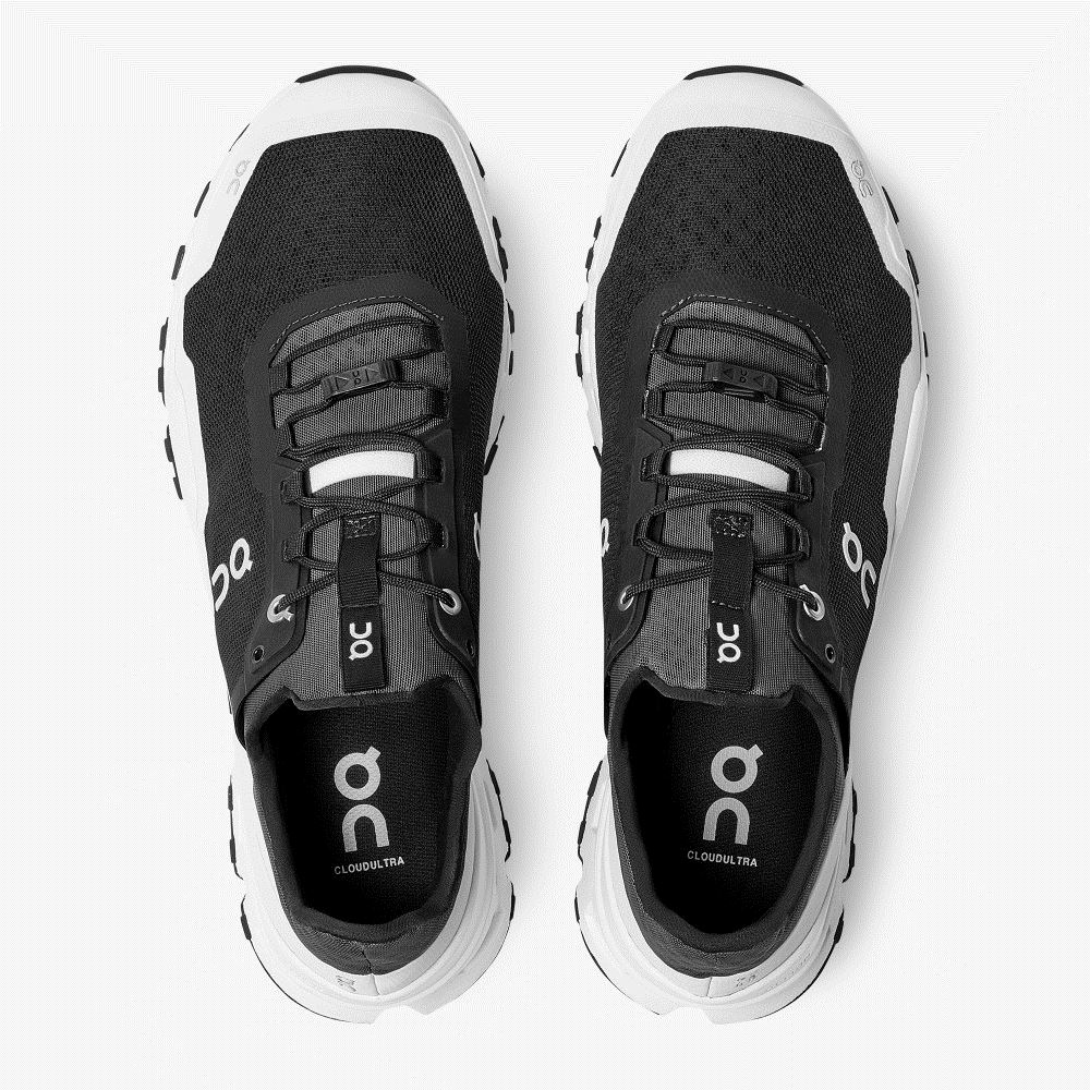 Men's On Running Cloudultra Trail Running Shoes Black White | JTP9795EG