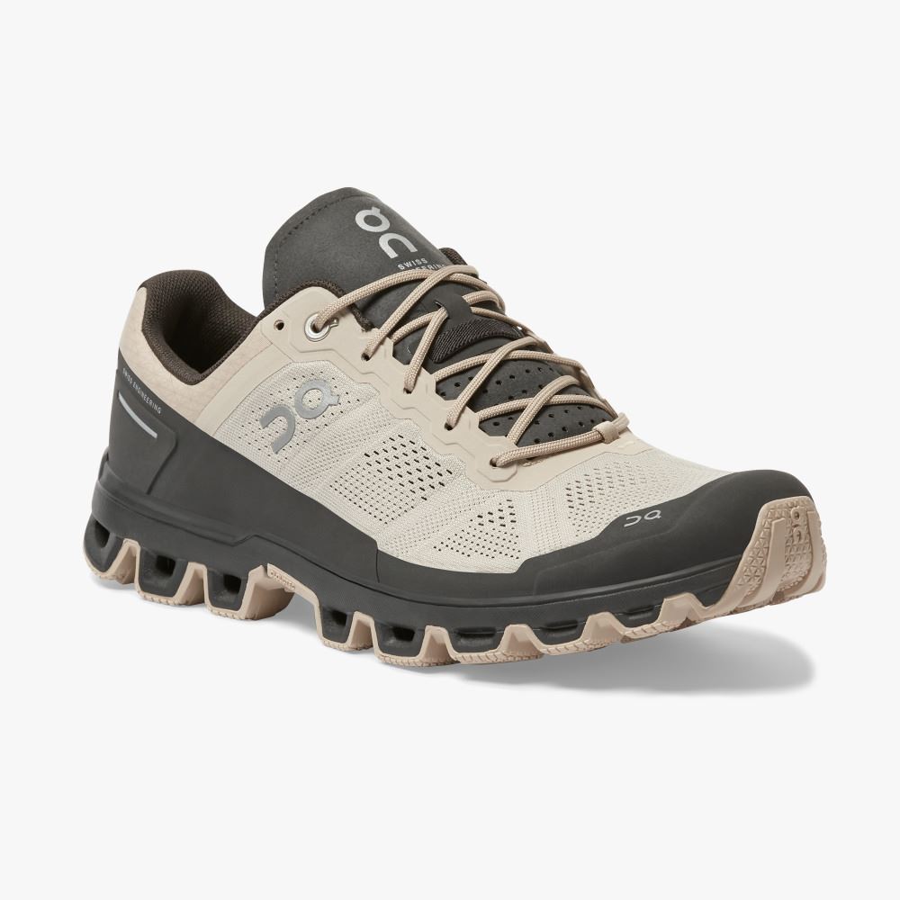 Men's On Running Cloudventure Trail Running Shoes Khaki Black | DAD9665PO