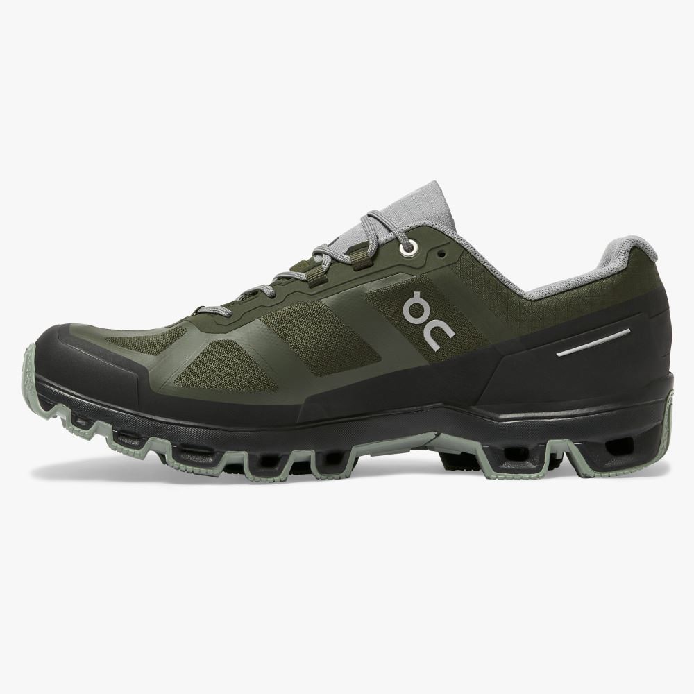 Men's On Running Cloudventure Trail Running Shoes Olive | LAB356OT