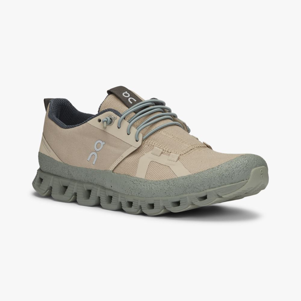 Women's On Running Cloud Trainers Beige Green | ITJ7074TS