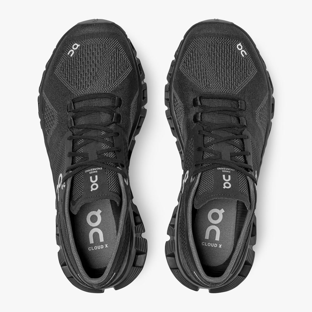 Women's On Running Cloud X Road Running Shoes Black | IXN1152RL