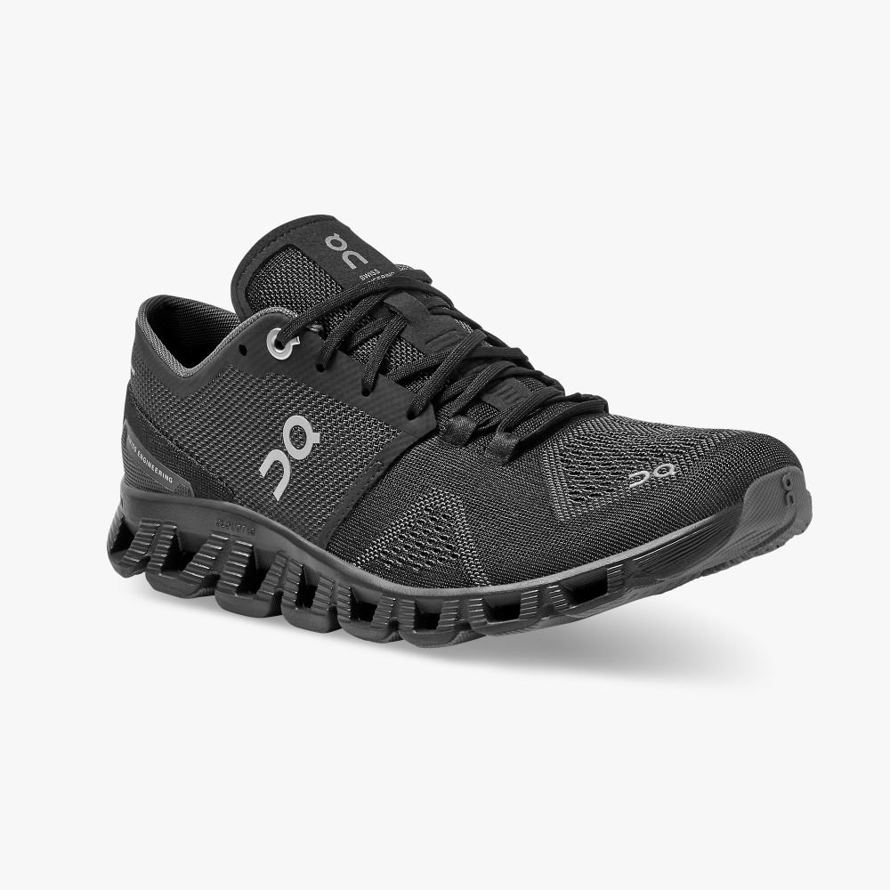 Women's On Running Cloud X Road Running Shoes Black | IXN1152RL