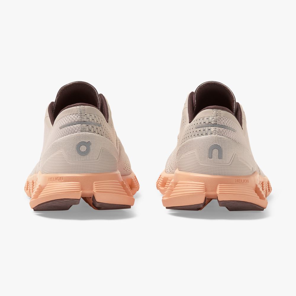 Women's On Running Cloud X Road Running Shoes Grey Apricot | OLM8620SD