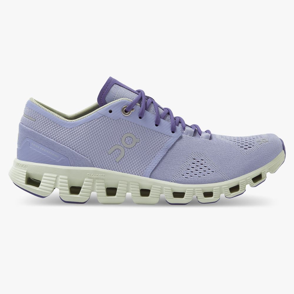 Women\'s On Running Cloud X Road Running Shoes Lavender | XWK3556ZE