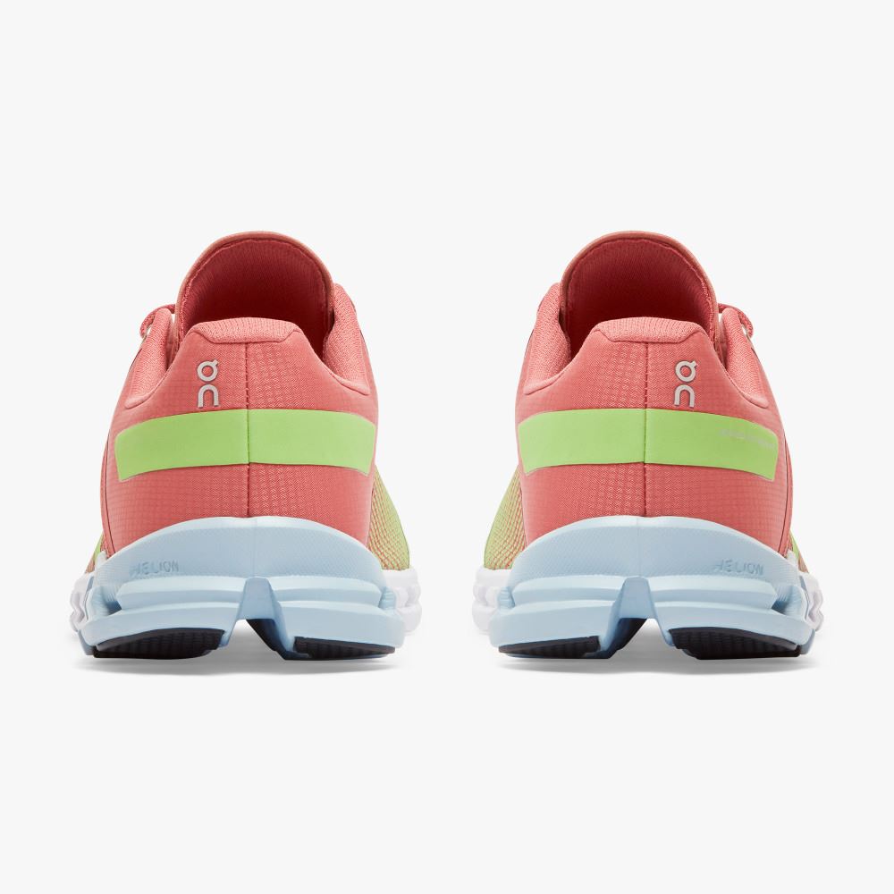 Women's On Running Cloudflow Road Running Shoes Rose Green | HSF8917DG