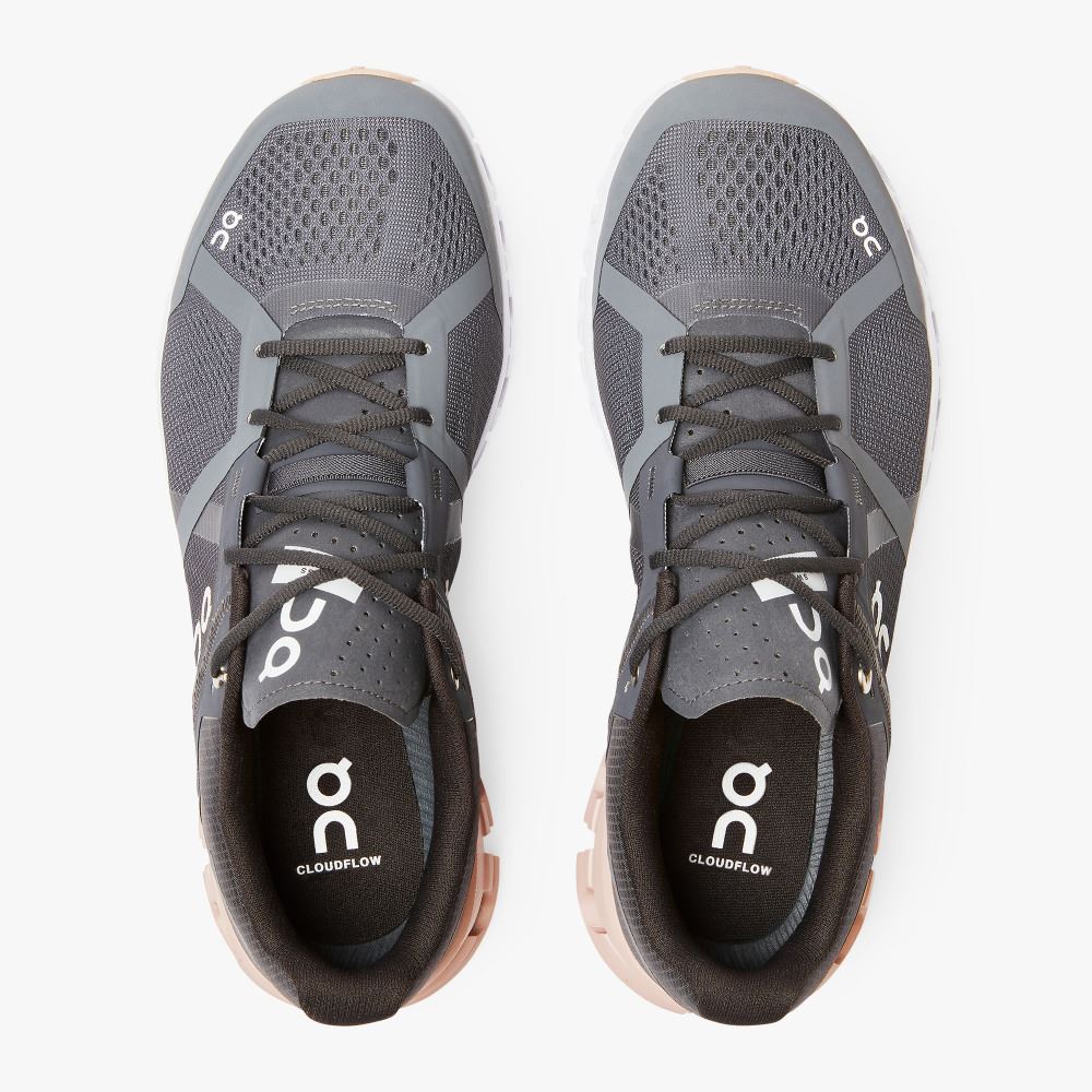 Women's On Running Cloudflow Road Running Shoes Dark Grey | VAP7114GW