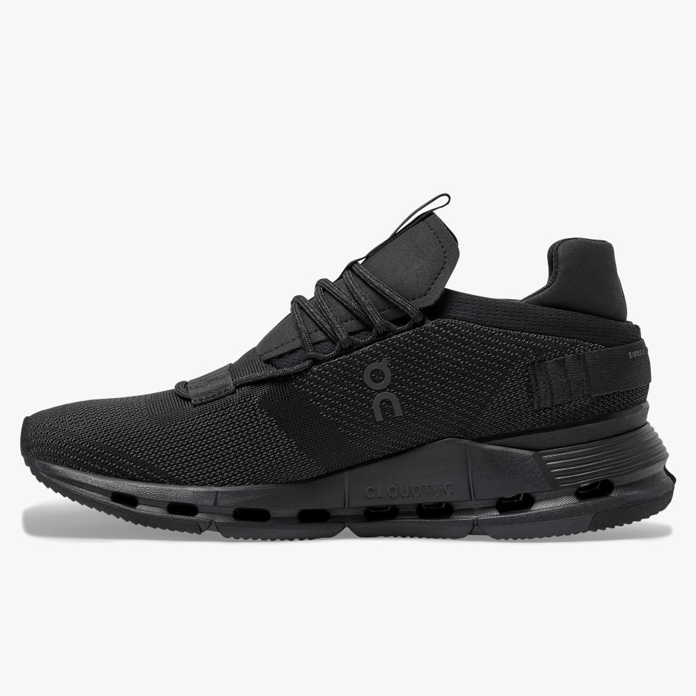 Women's On Running Cloudnova Trainers Black | ZHA6715SV