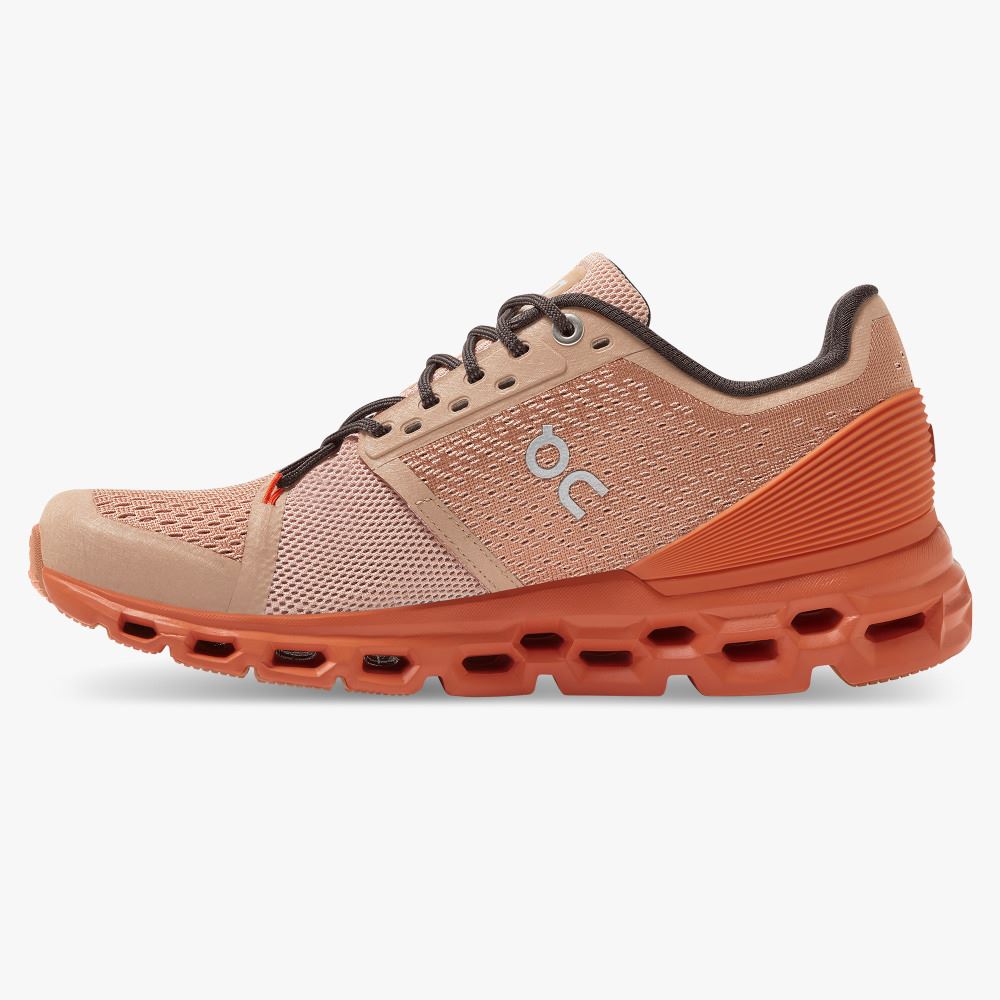 Women's On Running Cloudstratus Road Running Shoes Light Brown | FUA3776FQ