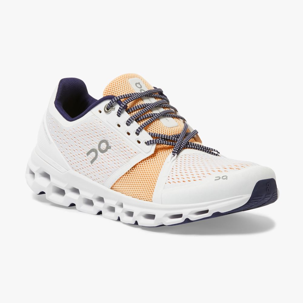 Women's On Running Cloudstratus Road Running Shoes White | OJX9686BD