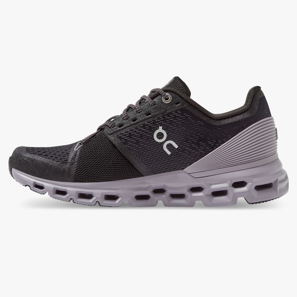 Women's On Running Cloudstratus Road Running Shoes Black | OVQ8741SW