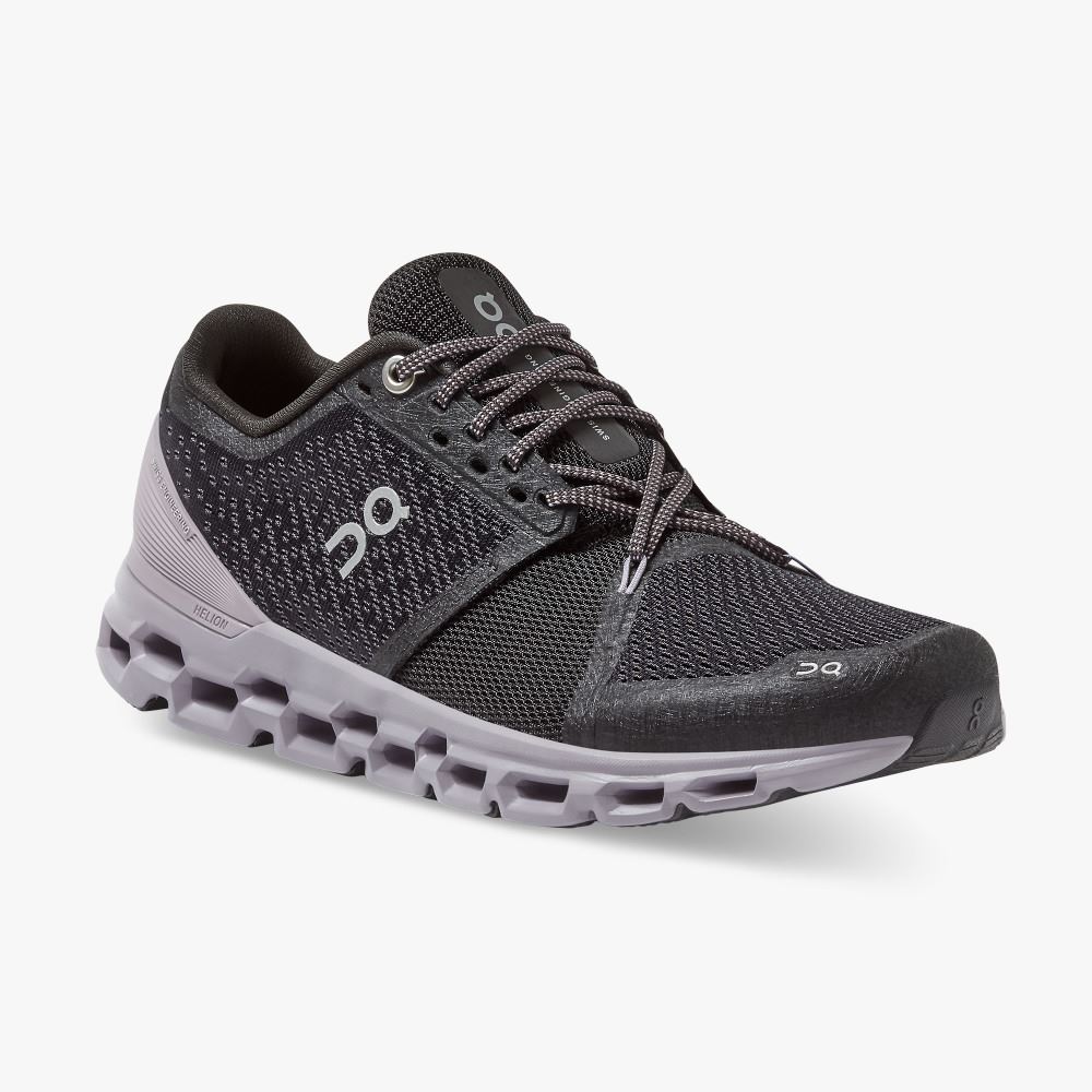 Women's On Running Cloudstratus Road Running Shoes Black | OVQ8741SW