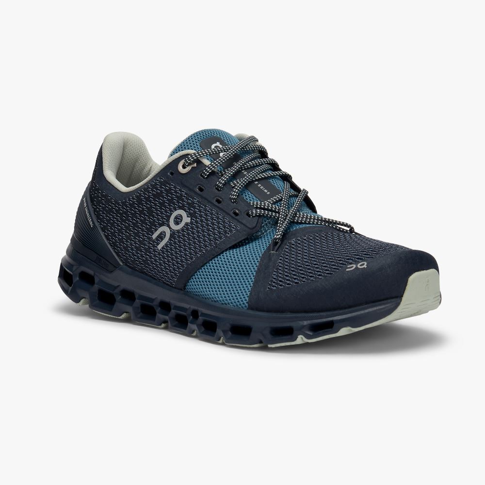 Women's On Running Cloudstratus Road Running Shoes Navy | UWR5850NK