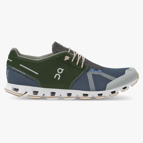 Men's On Running Cloud Trainers Green Blue | HHO1369HF