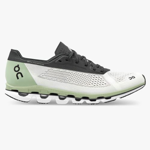 Men's On Running Cloudboom Road Running Shoes White Green | AWI7579TW