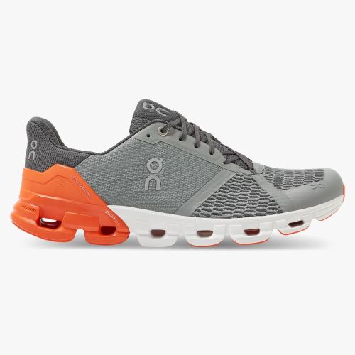 Men's On Running Cloudflyer Road Running Shoes Grey Orange | YEN9073GD