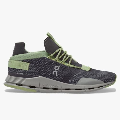 Men's On Running Cloudnova Trainers Black Green | EHH794IF