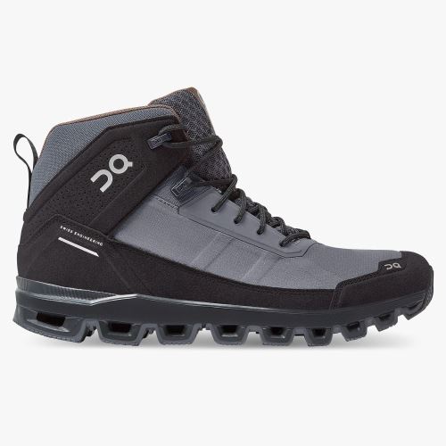 Men's On Running Cloudridge Hiking Shoes Black Grey | XQL3576EF