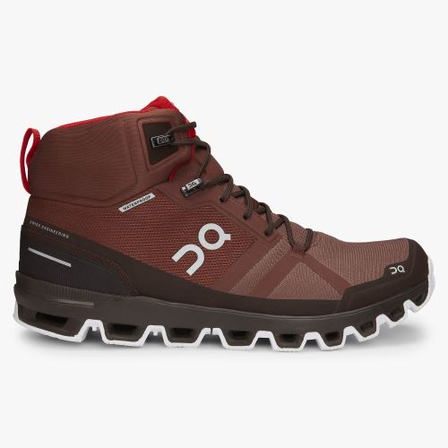 Men's On Running Cloudrock Hiking Shoes Red | QWK1725KF