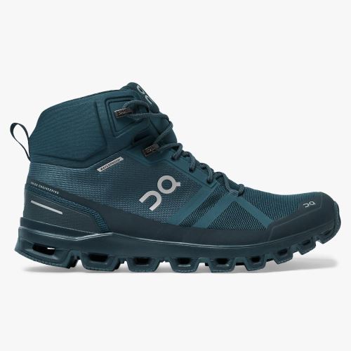 Men's On Running Cloudrock Hiking Shoes Turquoise | THI3299UN