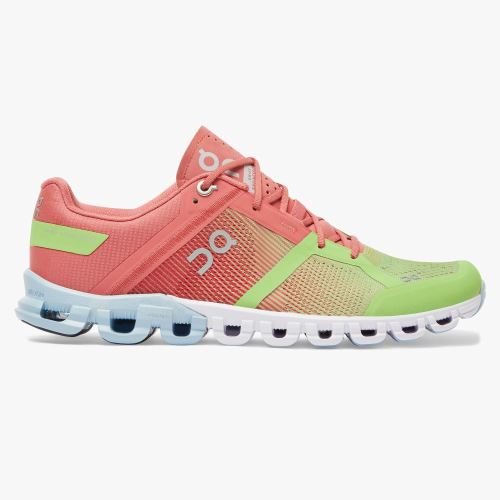 Women's On Running Cloudflow Road Running Shoes Rose Green | HSF8917DG