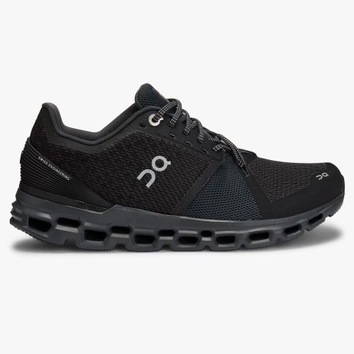 Women's On Running Cloudstratus Road Running Shoes Black | CUV3636OG