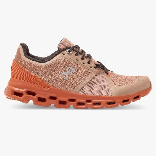 Women's On Running Cloudstratus Road Running Shoes Light Brown | FUA3776FQ